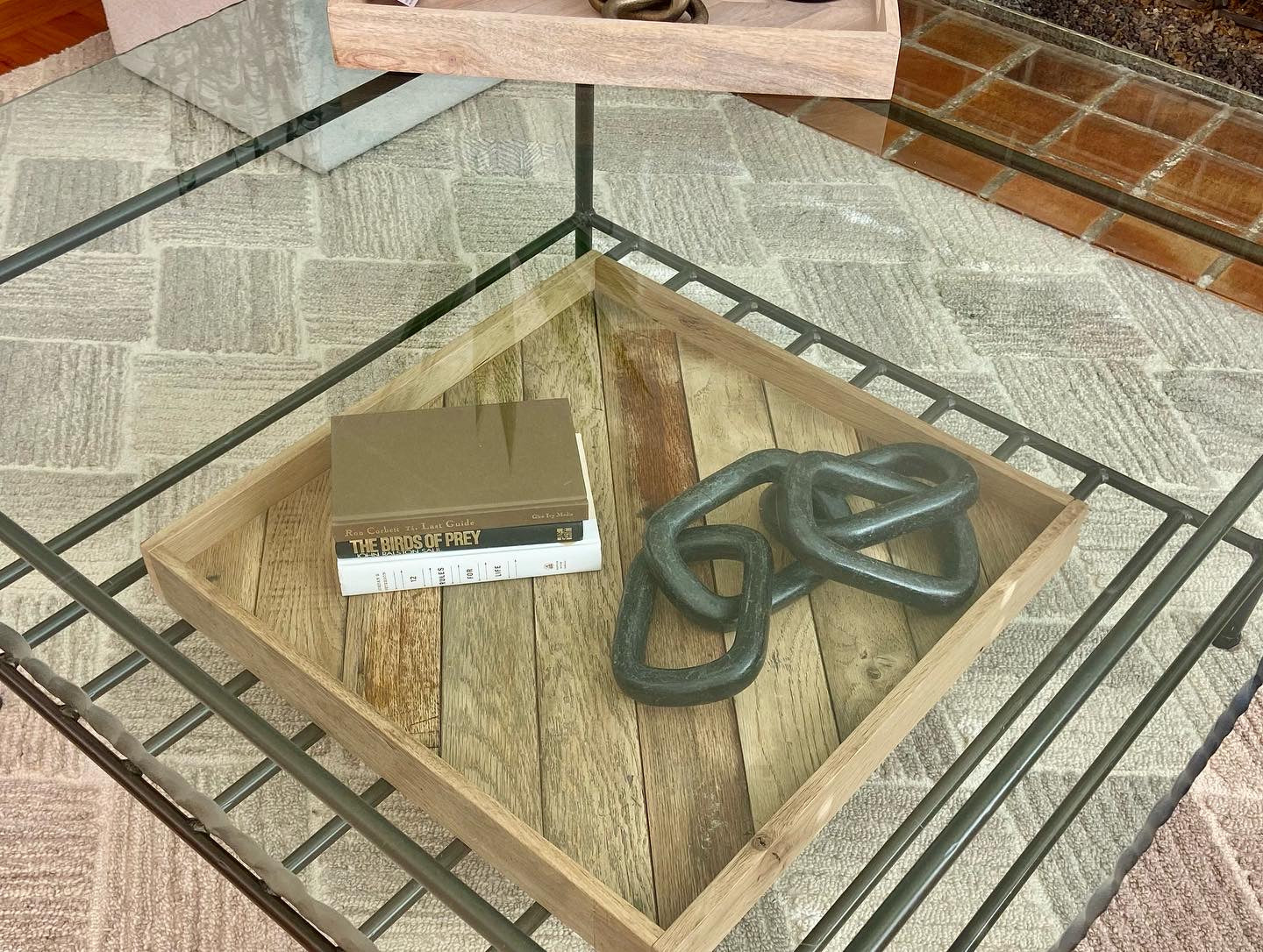 Custom Reclaimed Oak Ottoman/Coffee Table Trays