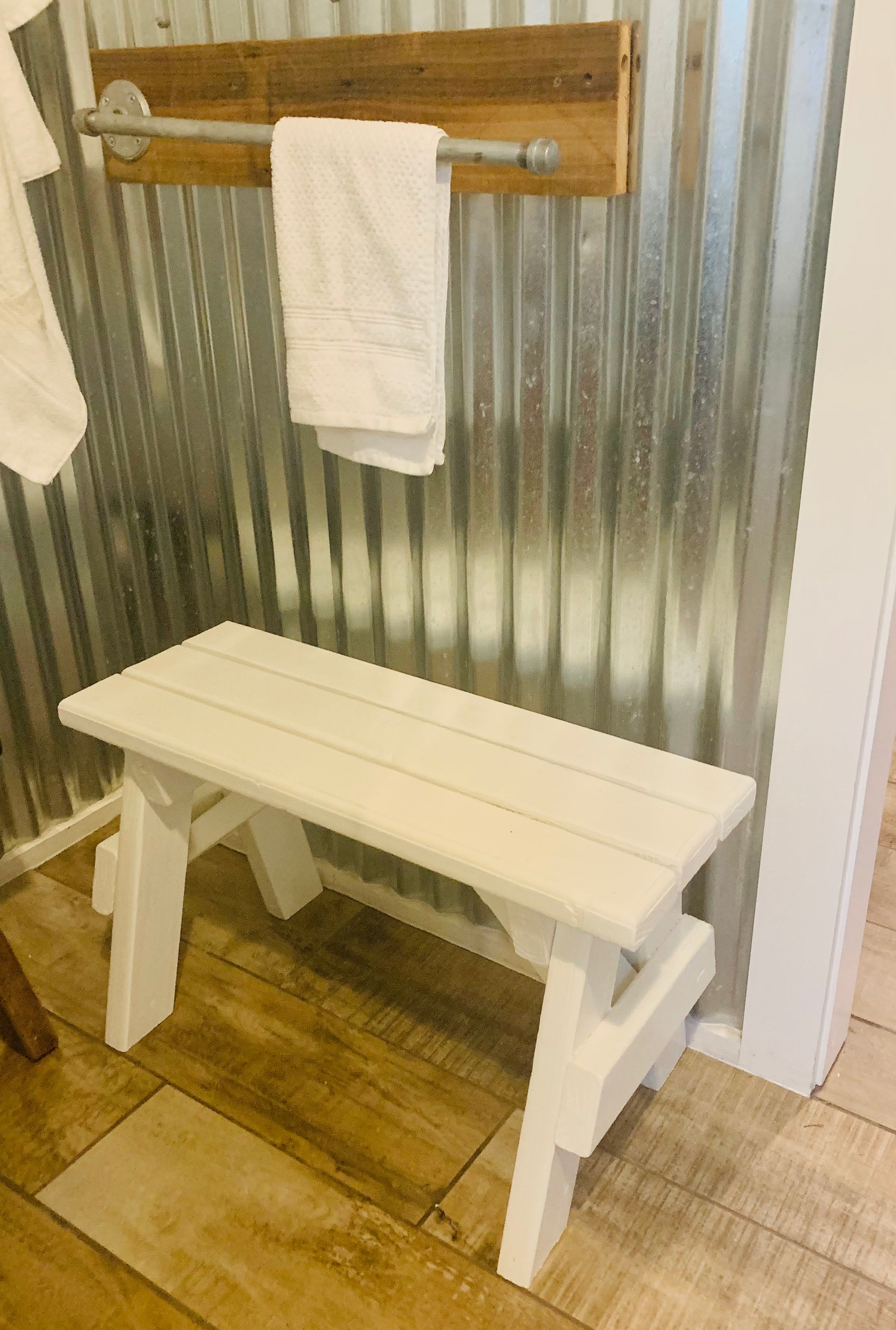 Solid Wood Small Picnic Bench White