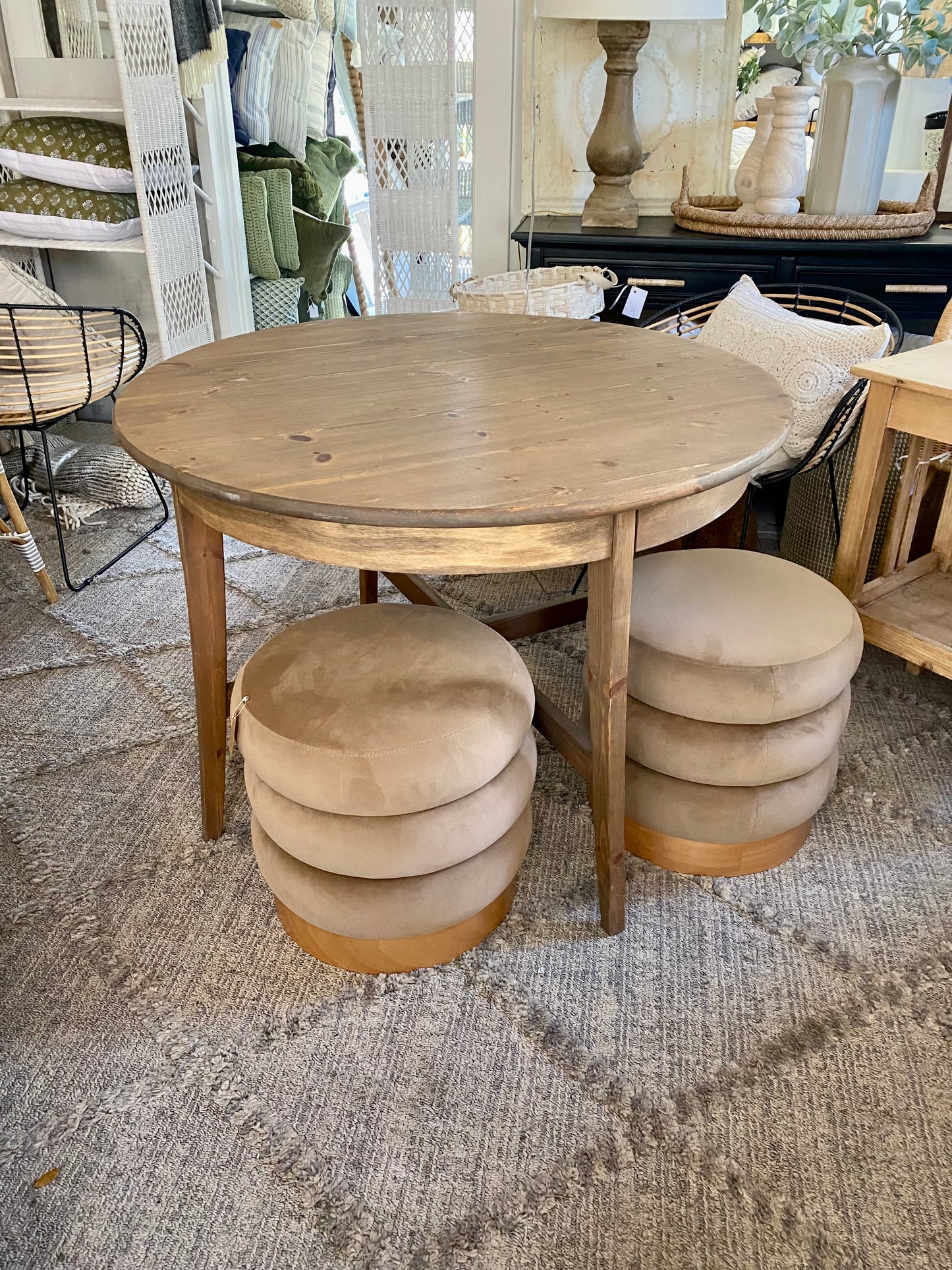 Wooden Round Dining Table - or perfect for kids games / crafts 42"