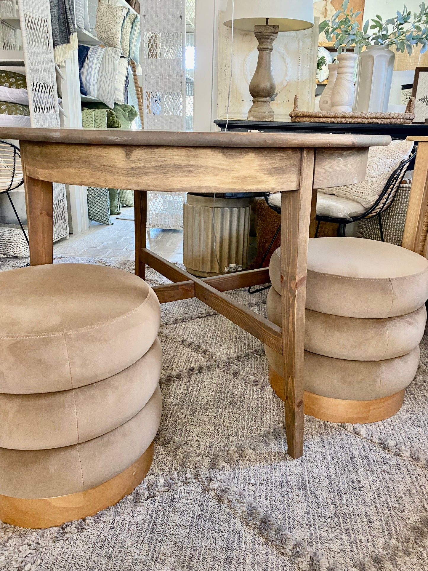Wooden Round Dining Table - or perfect for kids games / crafts 42"