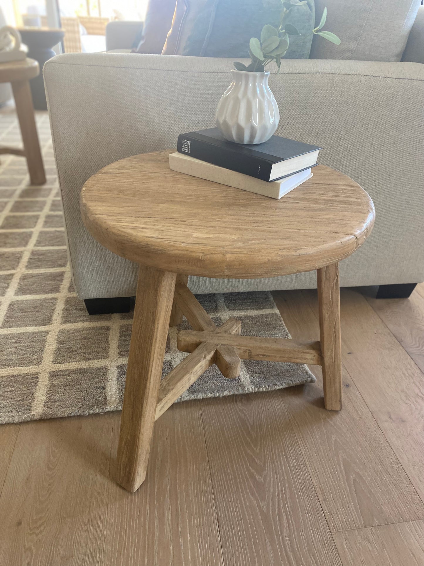 Reclaimed Elm Side Table or Stool - 19"