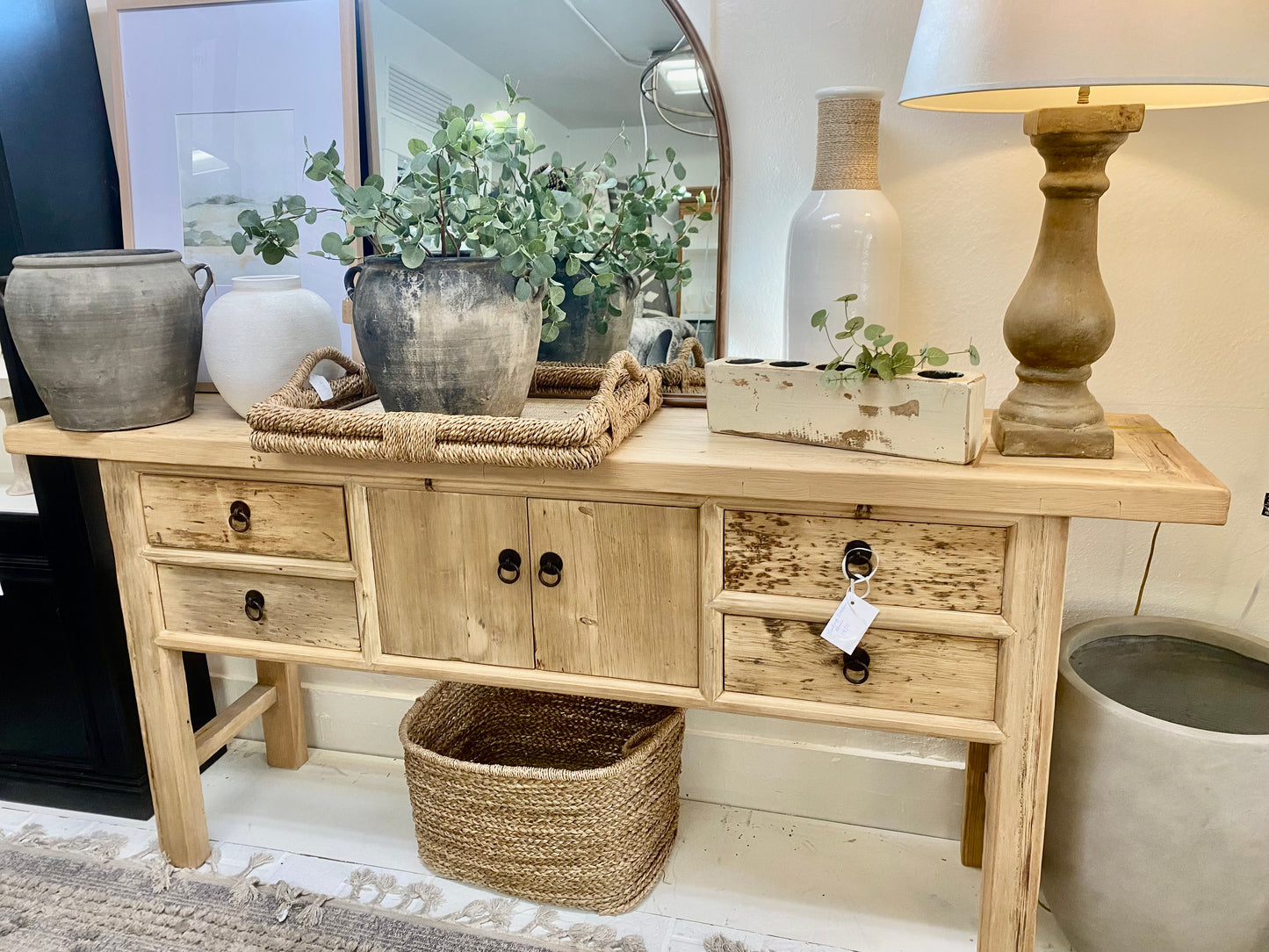 Large Beautiful Vintage Lamp with Taupe Base