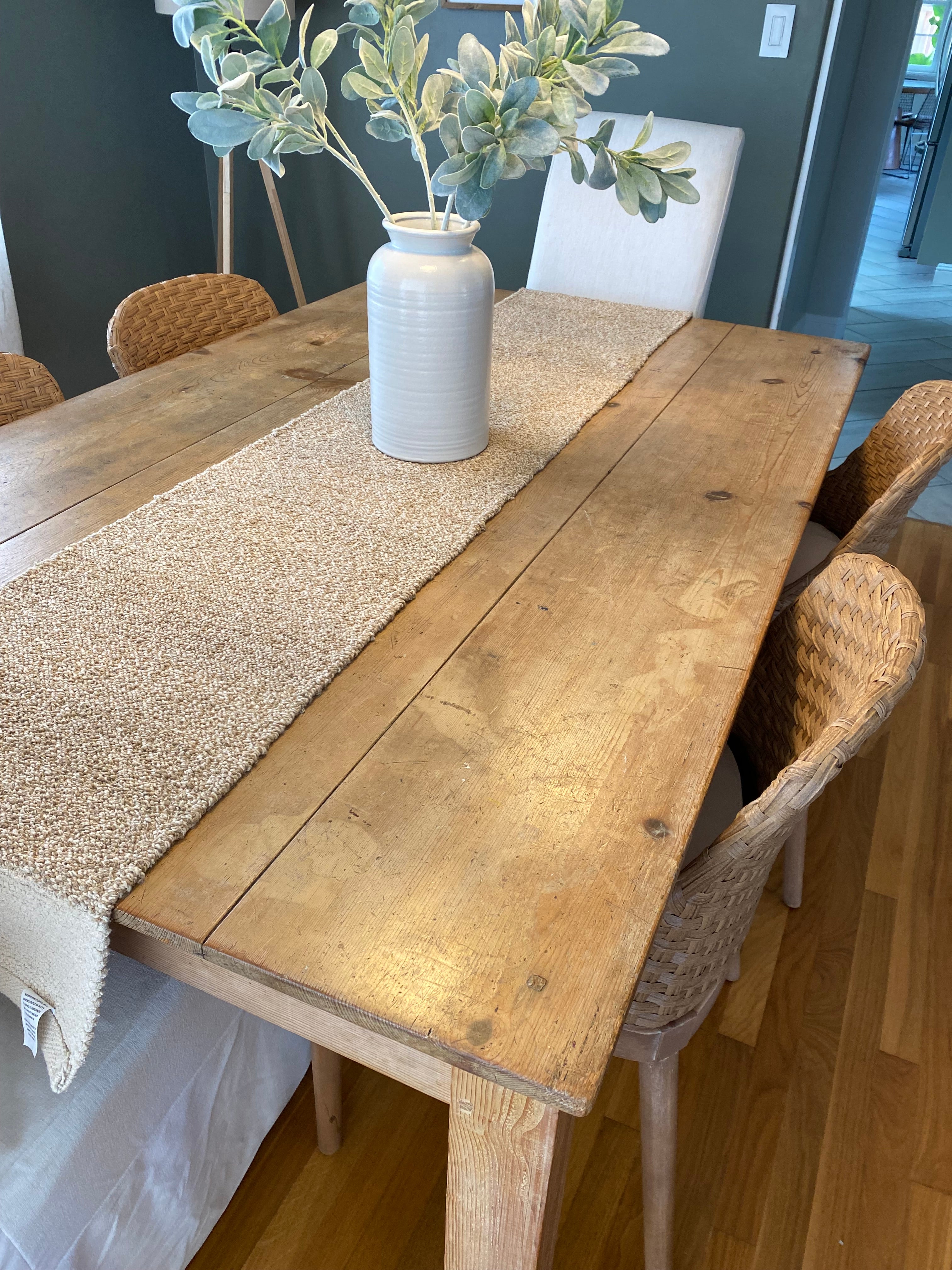 Original Vintage Pine Dining Table - 6ft