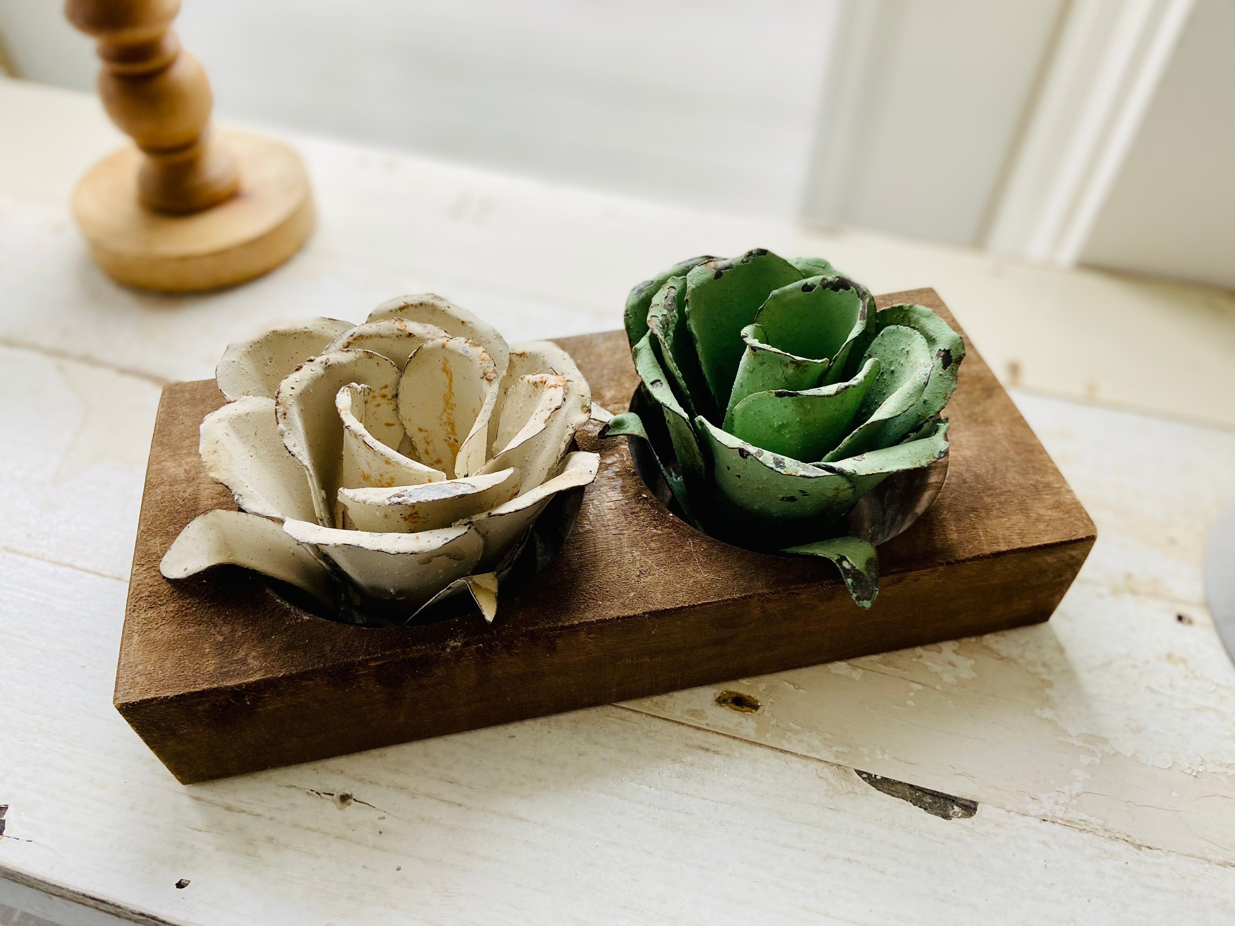 Stunning Hand Painted Metal Roses - Available in custom colors