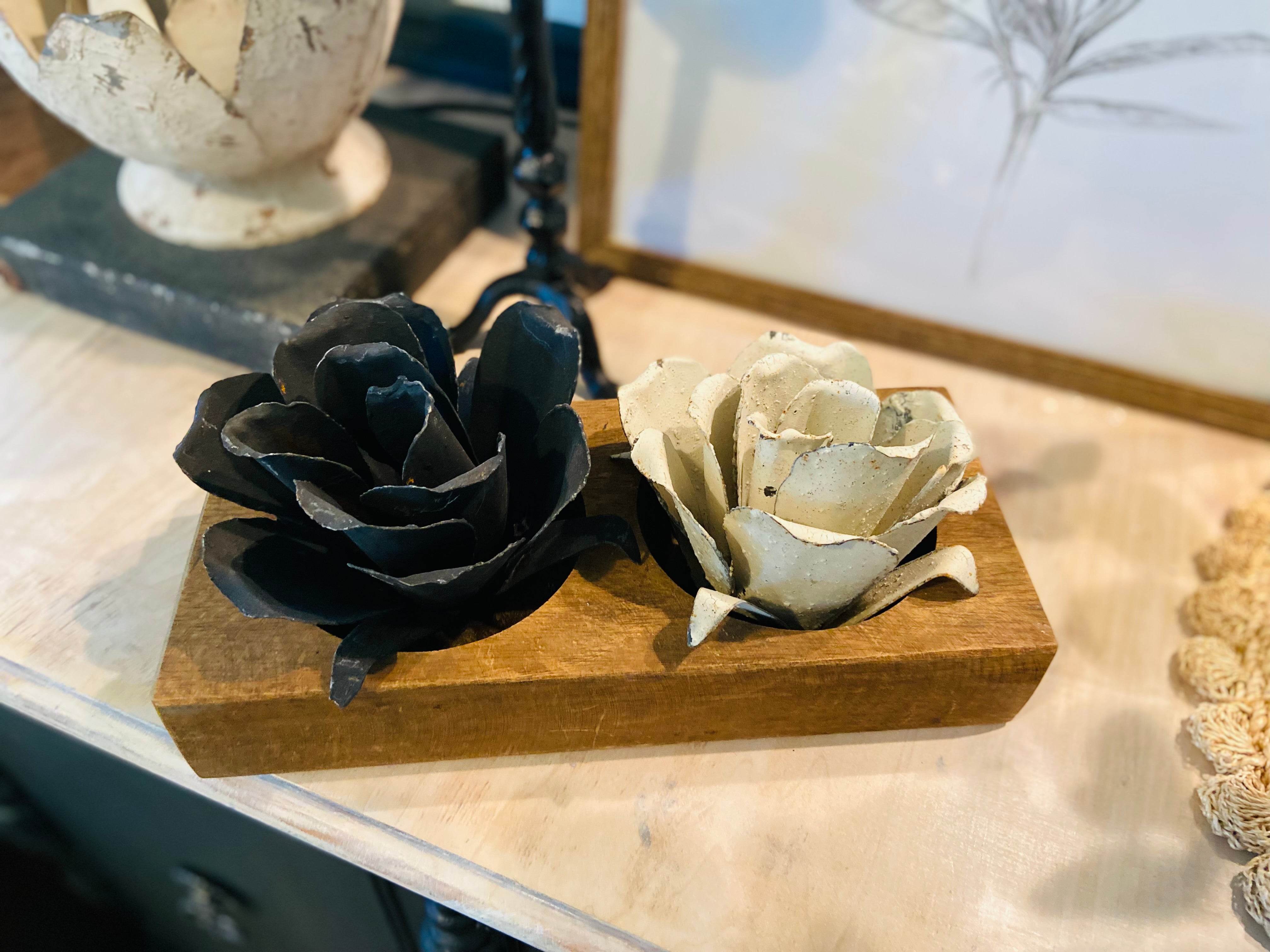 Stunning Hand Painted Metal Roses - Available in custom colors