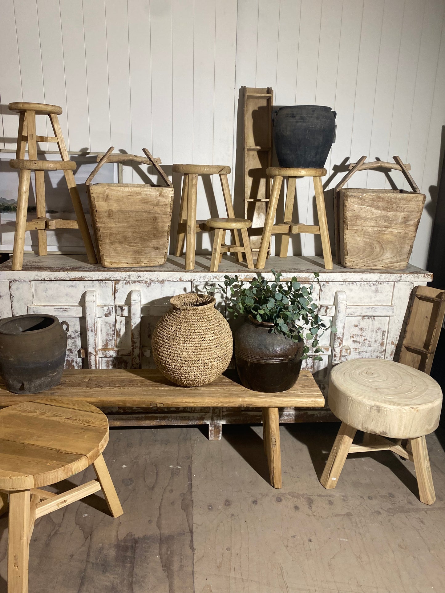 Reclaimed Elm Small Stool