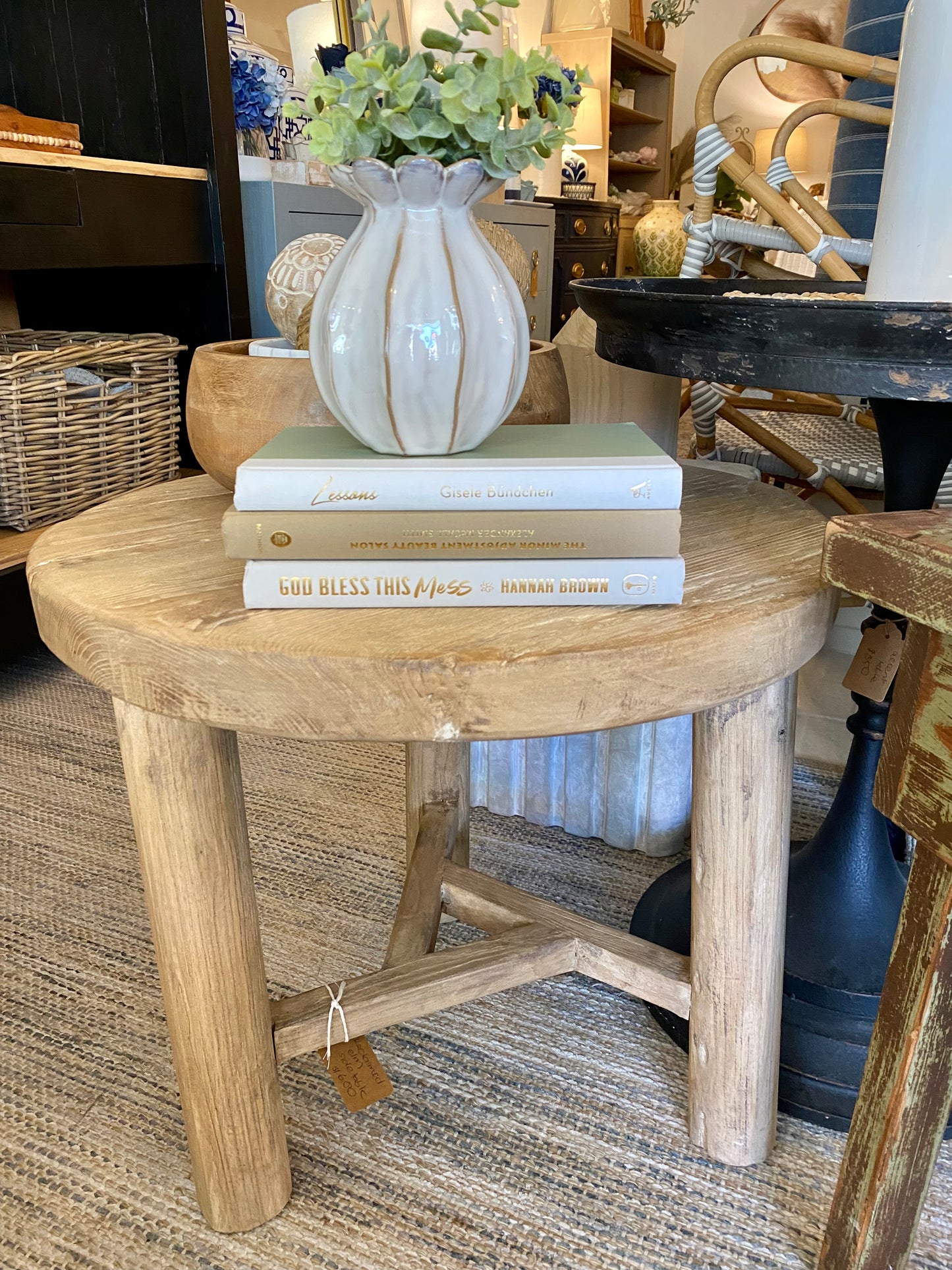 Reclaimed Elm SideTable or small coffee table 22.5"