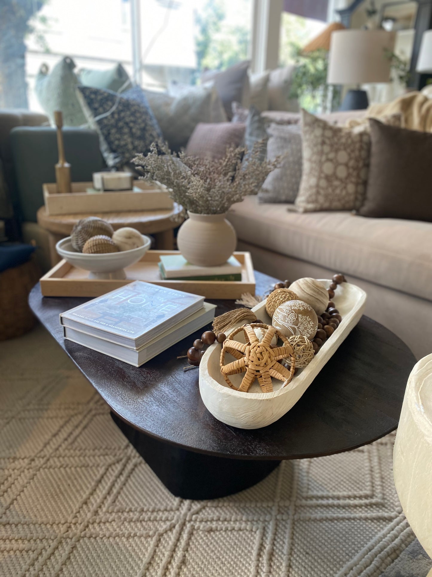 Stunning Oval dark wood coffee table