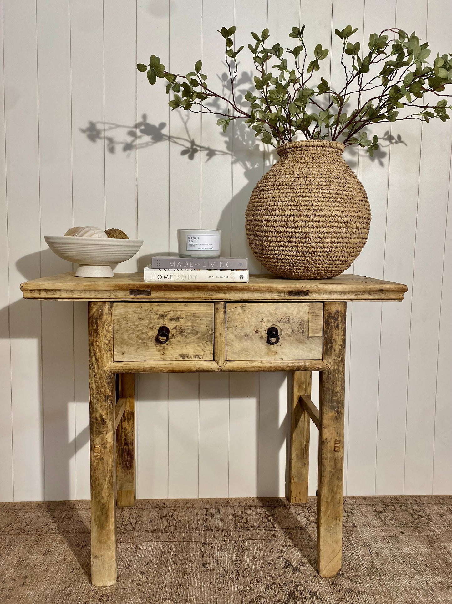 Vintage Chinese Reclaimed Elm side Table / Console Table 39.5"