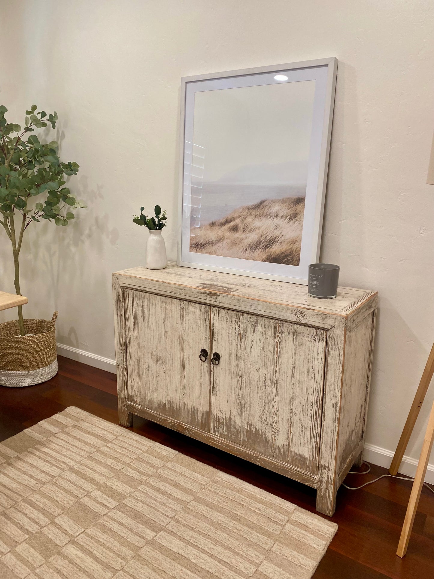 Reclaimed Elm White Wash 2 door Cabinet