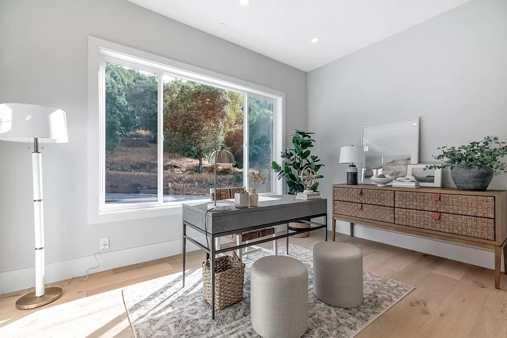 Designer Grey Desk with Black Metal Base 54"