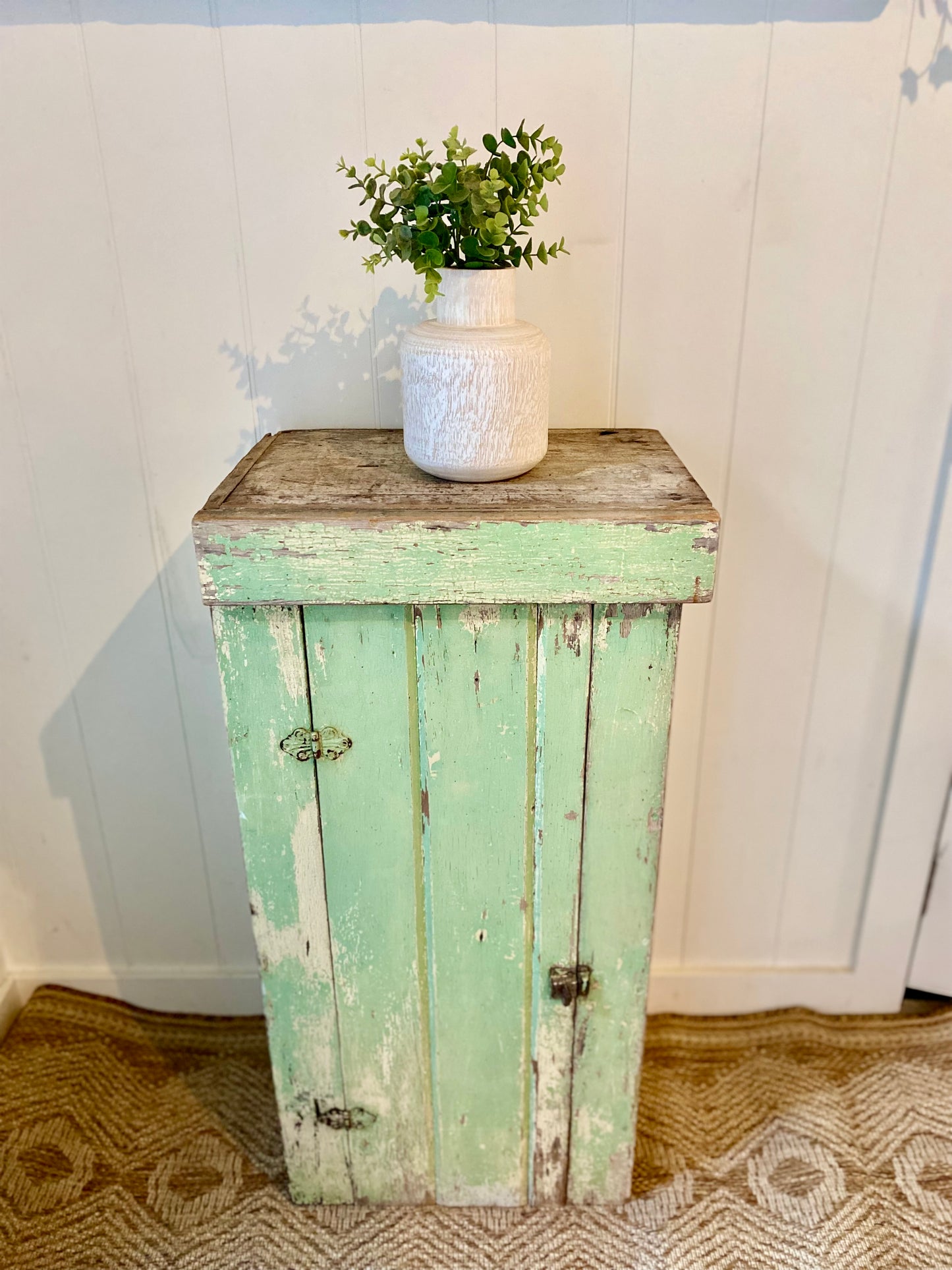 Vintage Green Chippy Cabinet