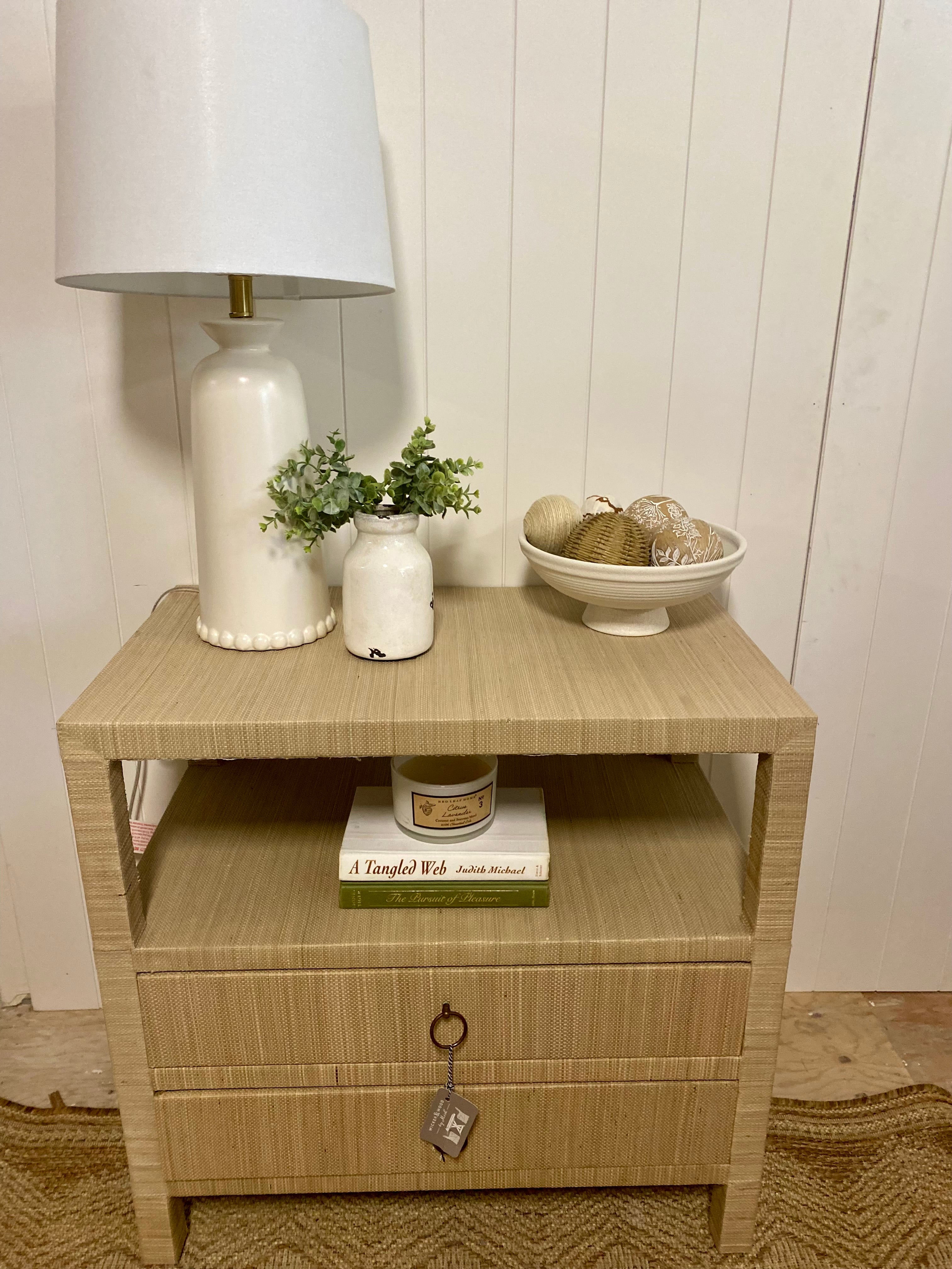 Grasscloth Nightstand or accent table