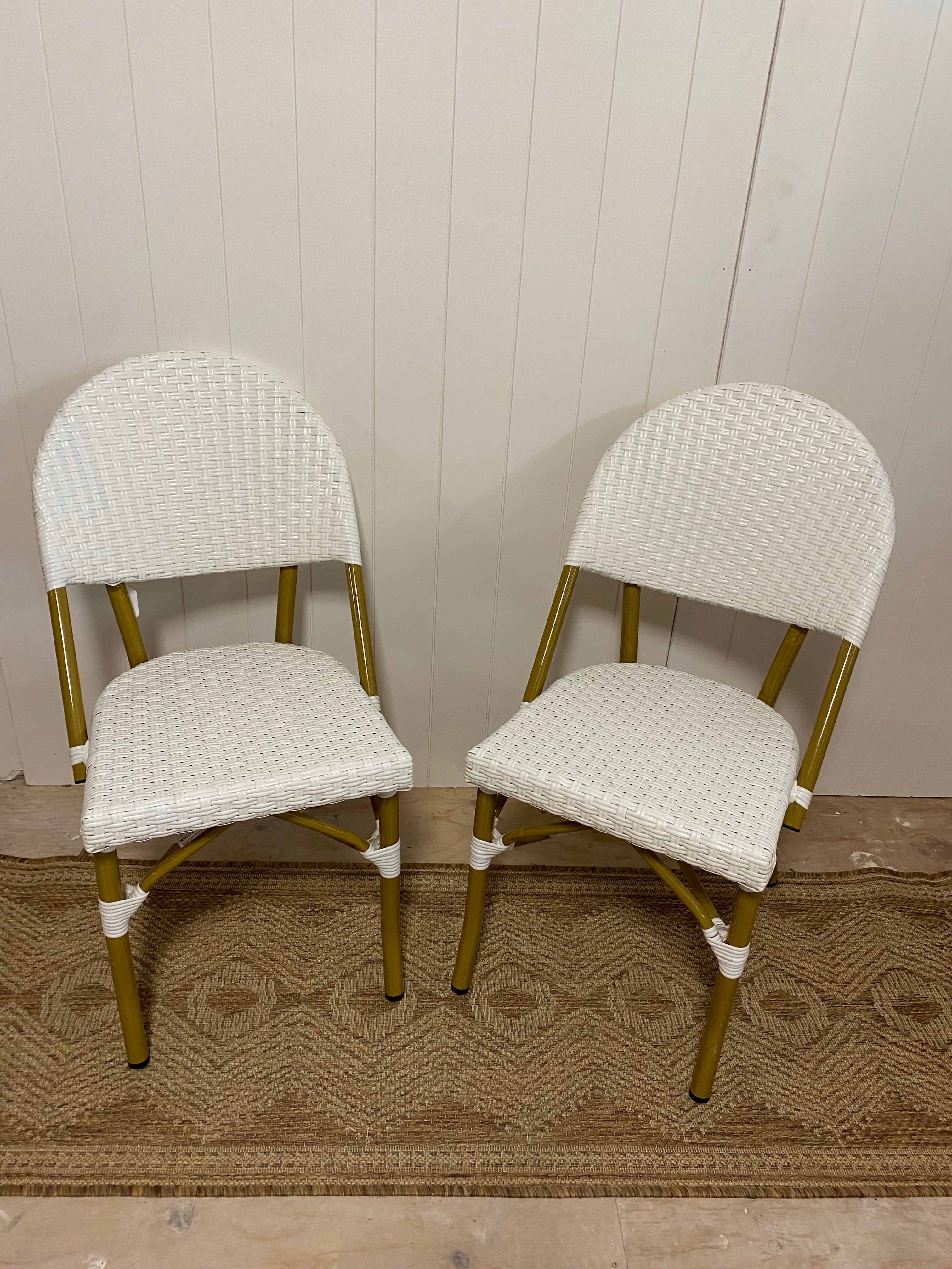 Indoor/Outdoor Wicker Bistro Chairs