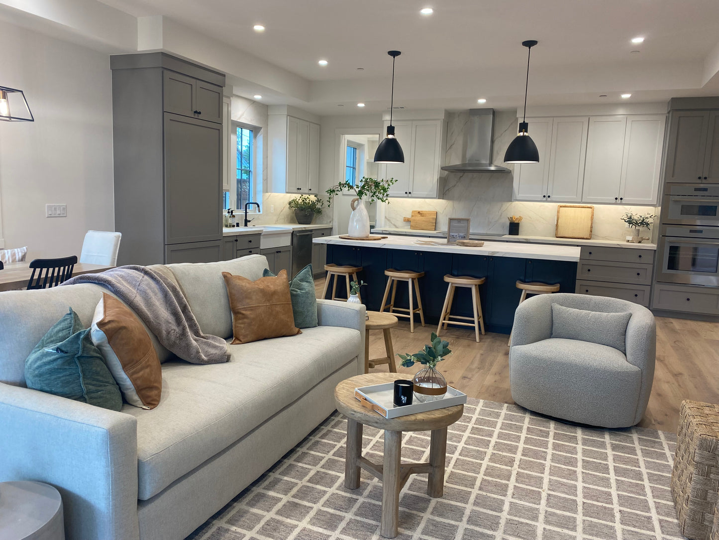 Taupe Boucle Swivel Chair - PAIR available