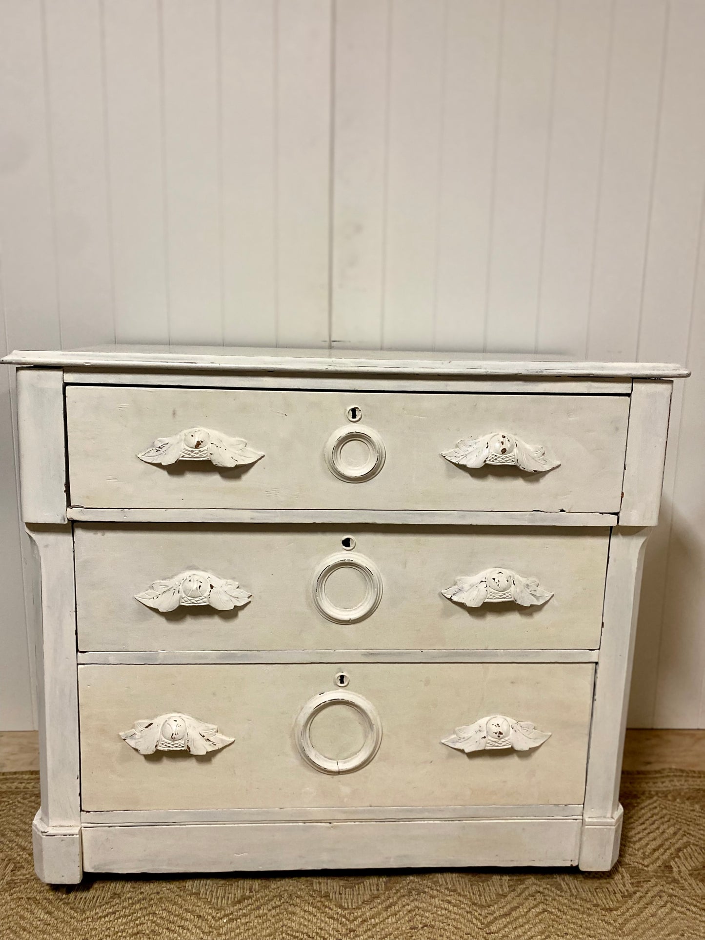 Vintage White Chic Small dresser or large nightstand