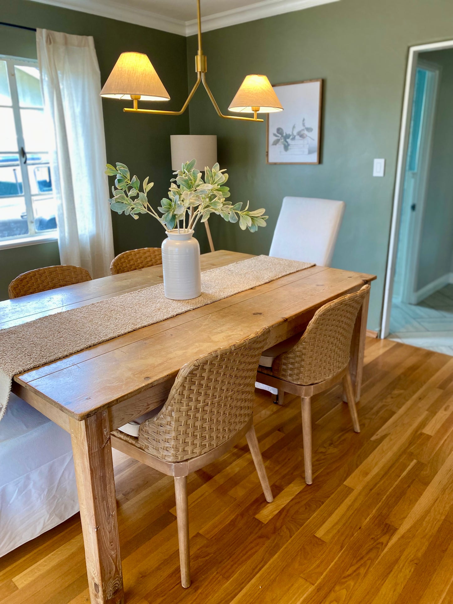Original Vintage Pine Dining Table - 6ft