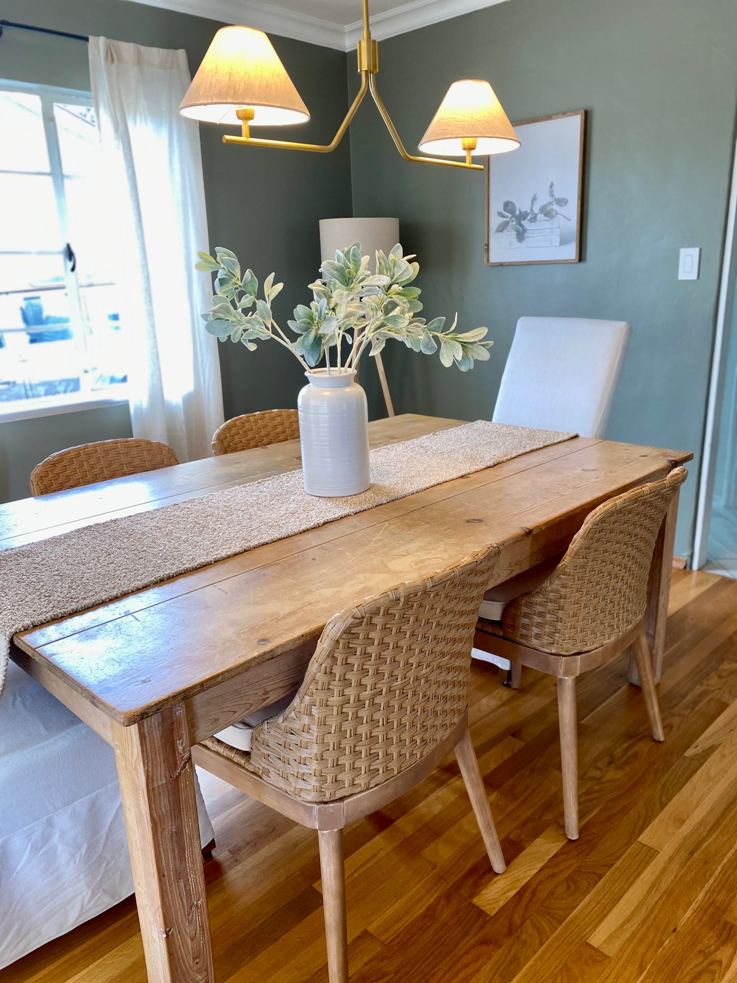 Original Vintage Pine Dining Table - 6ft