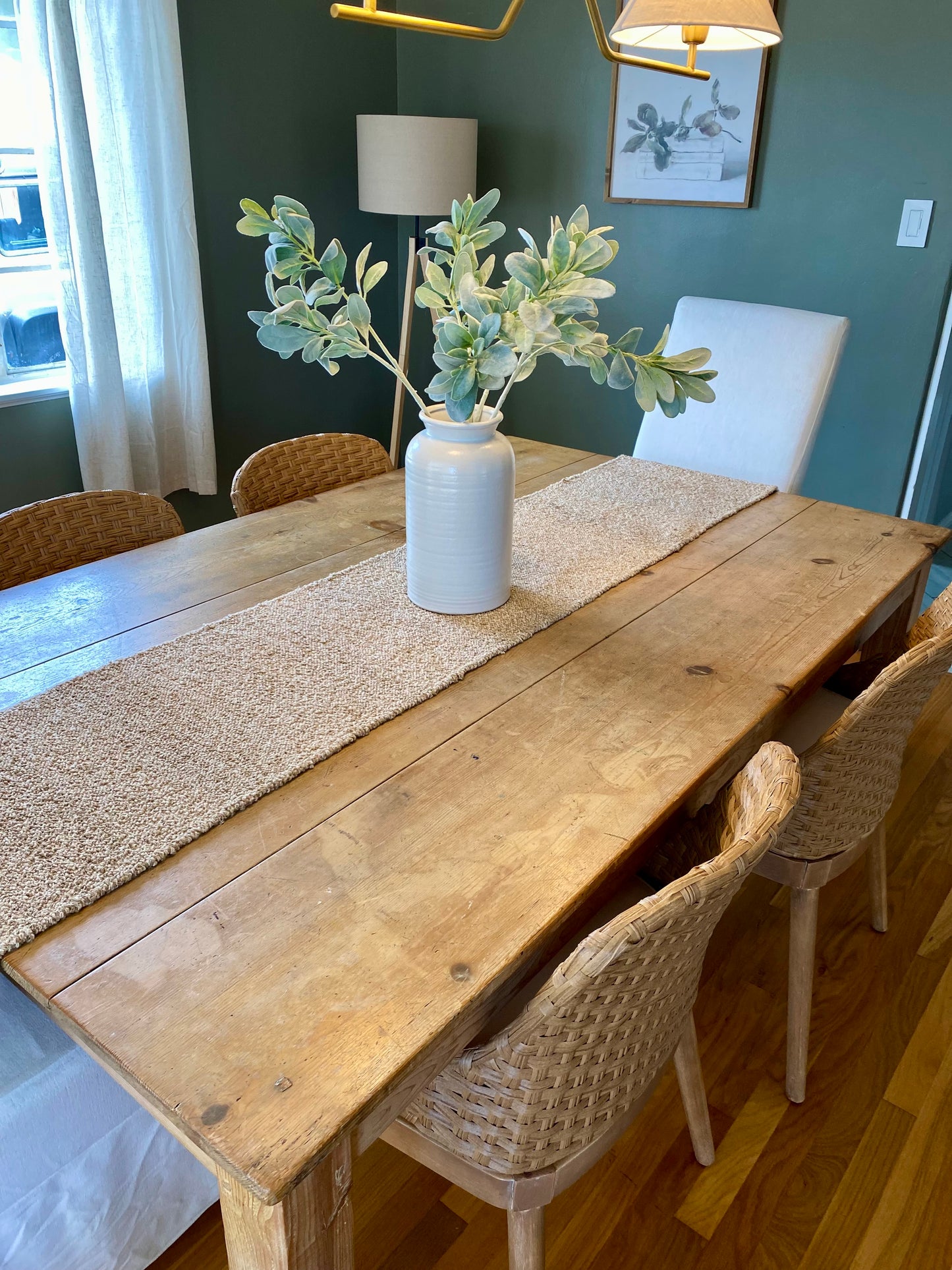 Original Vintage Pine Dining Table - 6ft
