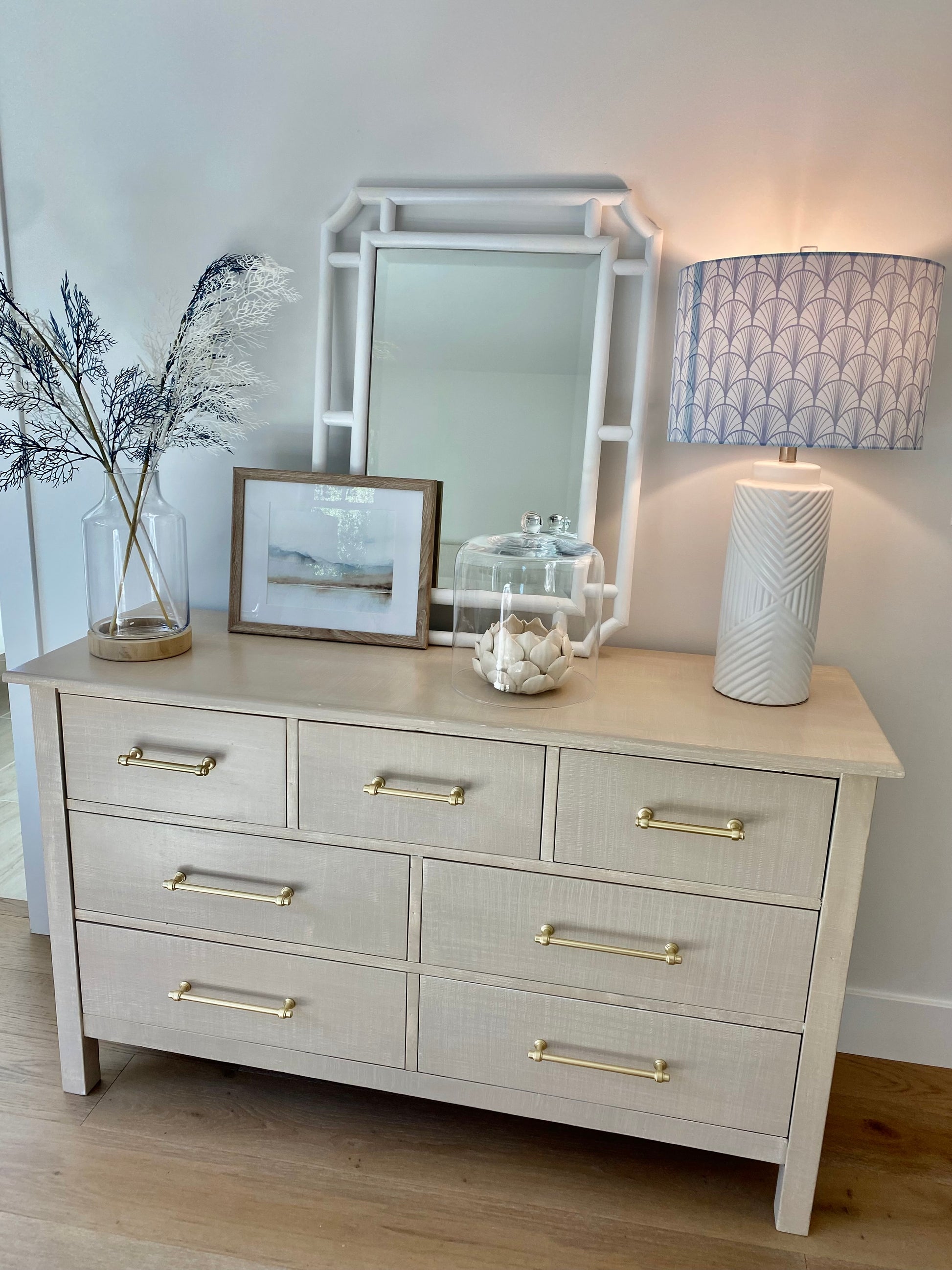 Stunning painted faux linen finish dresser 54" Design by Mish Stunning painted faux linen finish dresser 54" Design by Mish