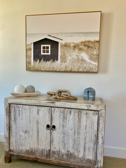 Reclaimed Elm White Wash 2 door Cabinet
