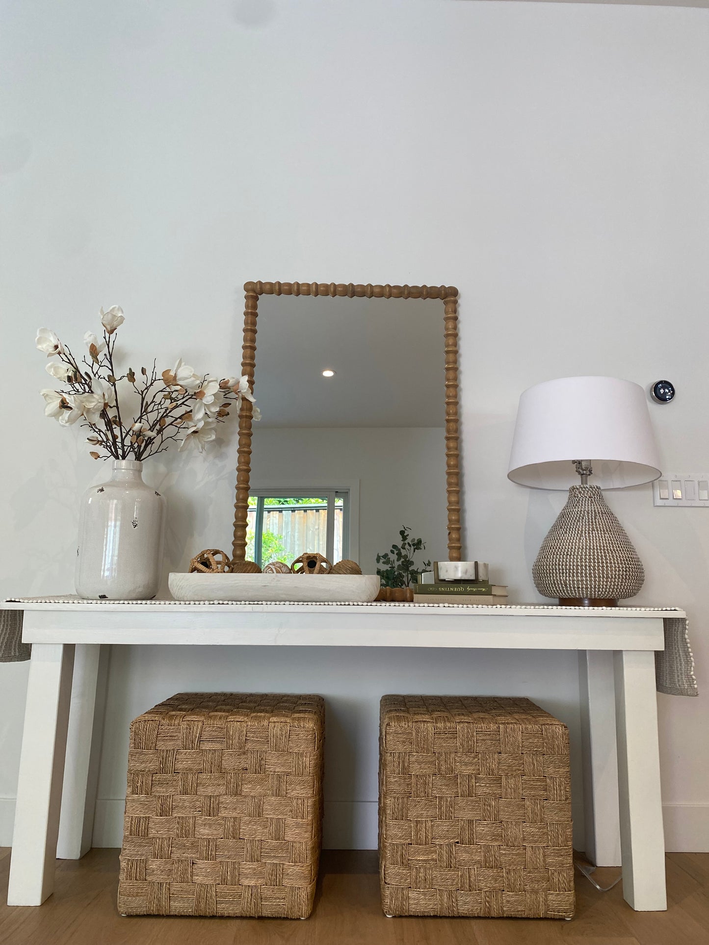 White Solid Wood Sofa Table 72"