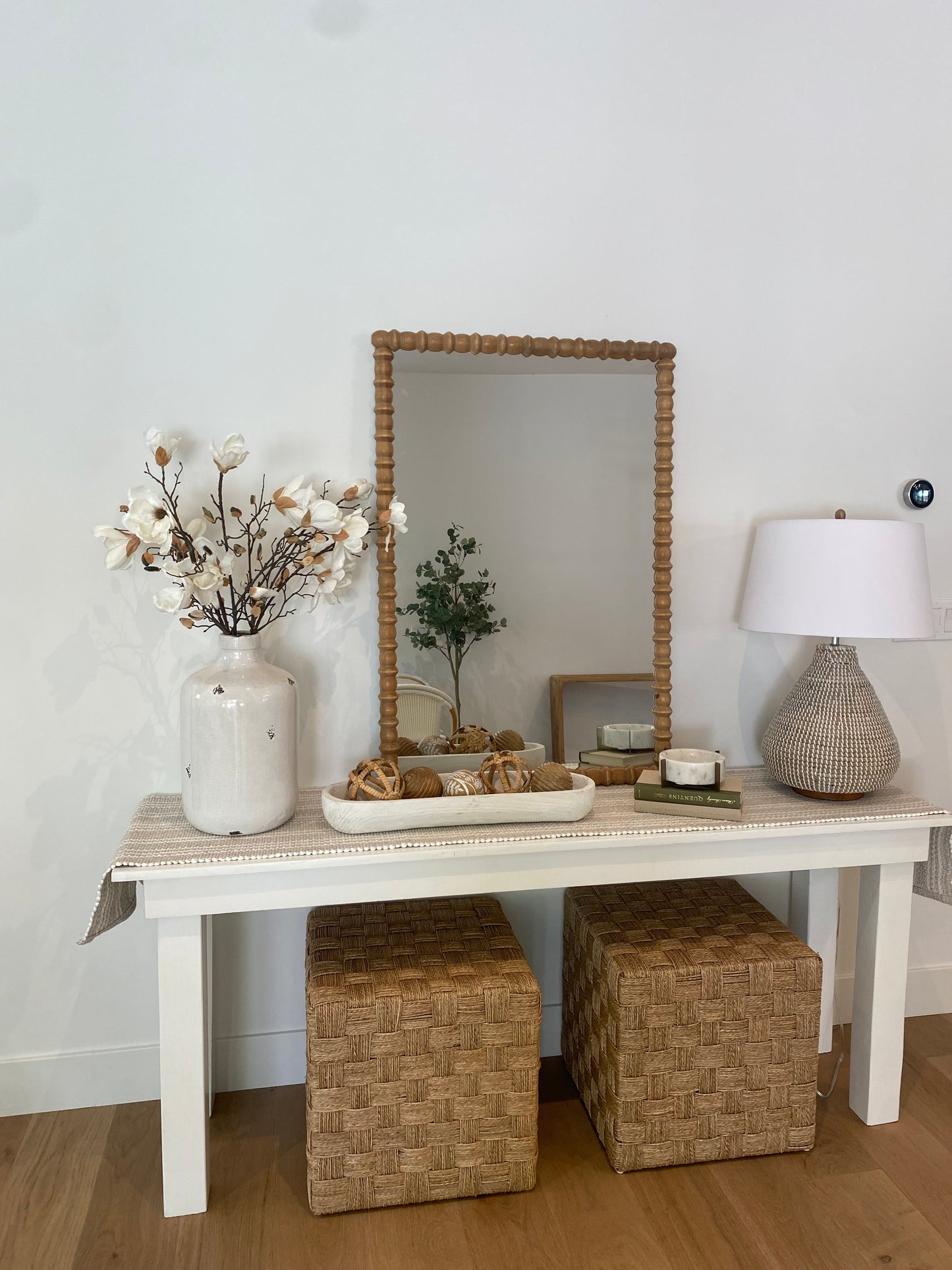 White Solid Wood Sofa Table 72"