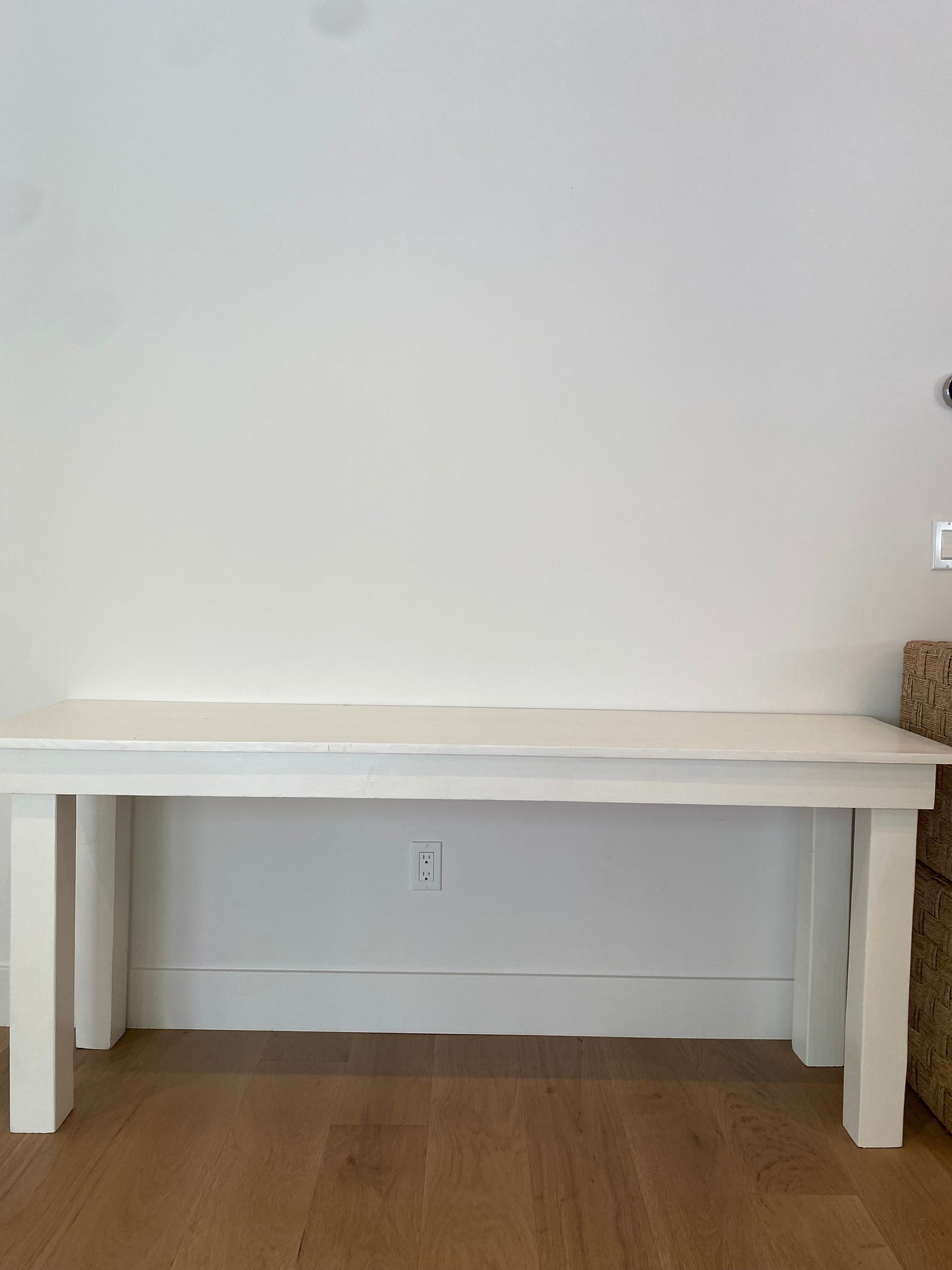 White Solid Wood Sofa Table 72"