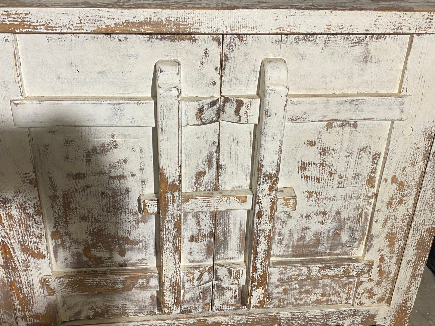 Stunning Large Whitewashed Reclaimed Elm Sideboard 85"