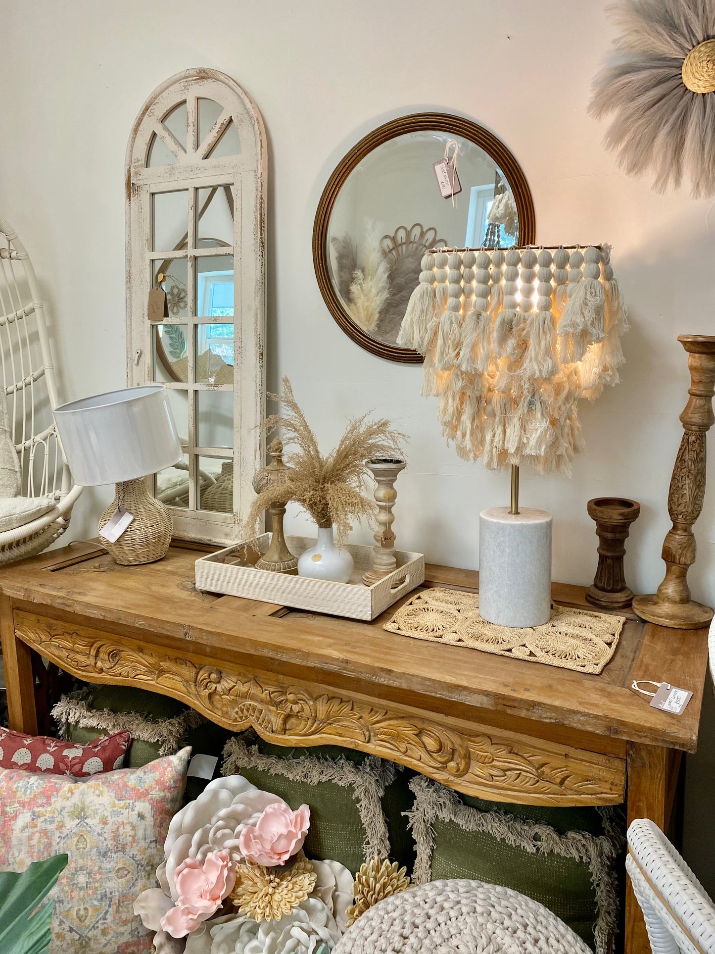 Gorgeous unique carved wooden console - Design by Mish 